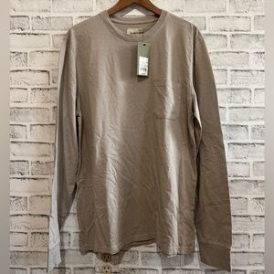 NWT! Men’s Goodfellow & Co. taupe colored long sleeve pocket shirt Large